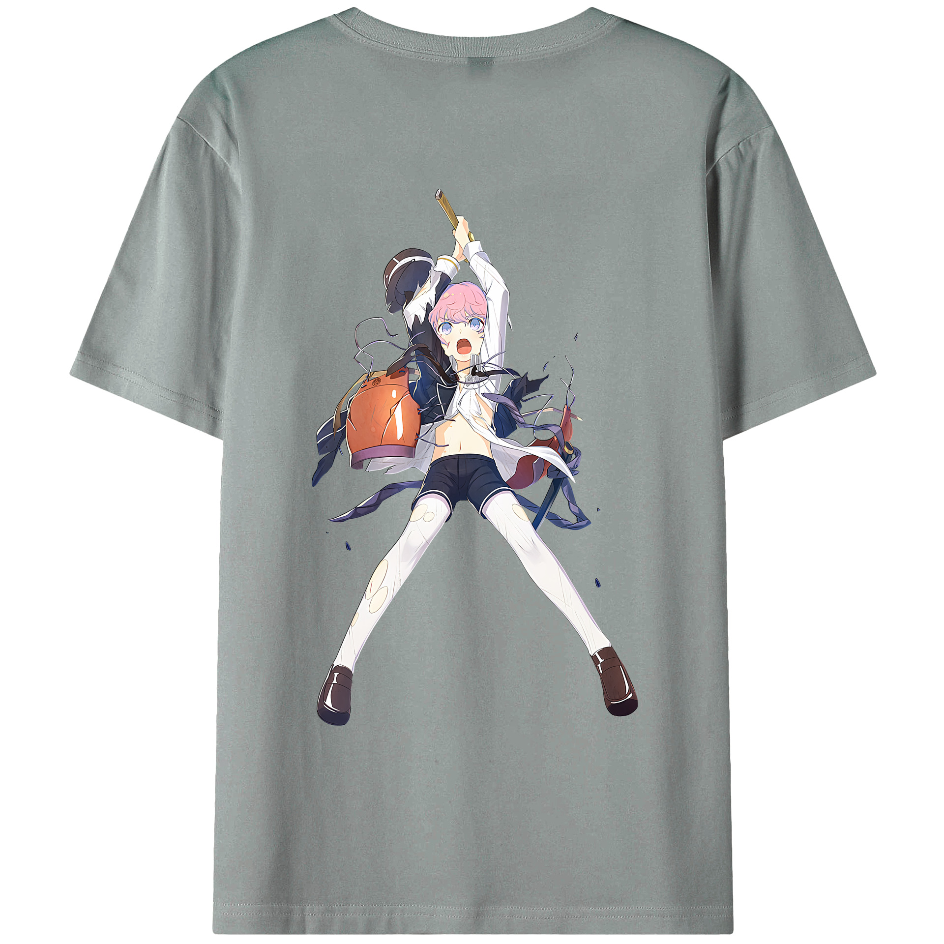 （画像用） 刀剣乱舞 Touken Ranbu 綿100％ メンズ半袖Tシャツ（バックプリント） 通気性